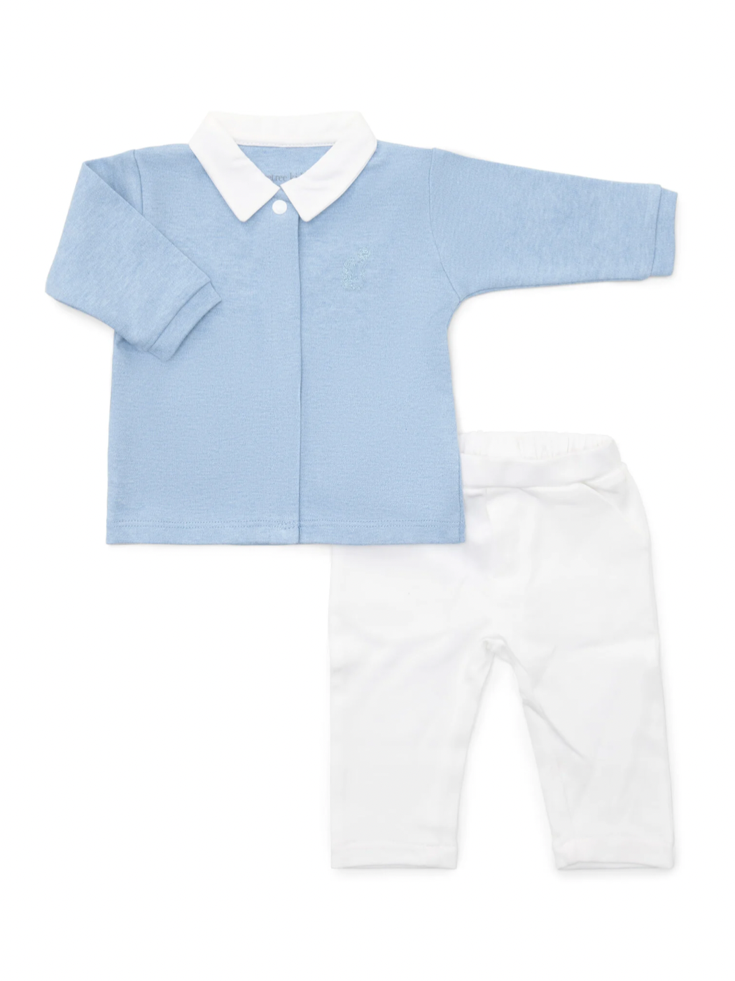 baby set 2 delig - blauw met wit broekje - 1 maand - Poetree Kids